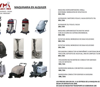 Maquina de limpieza en alquiler